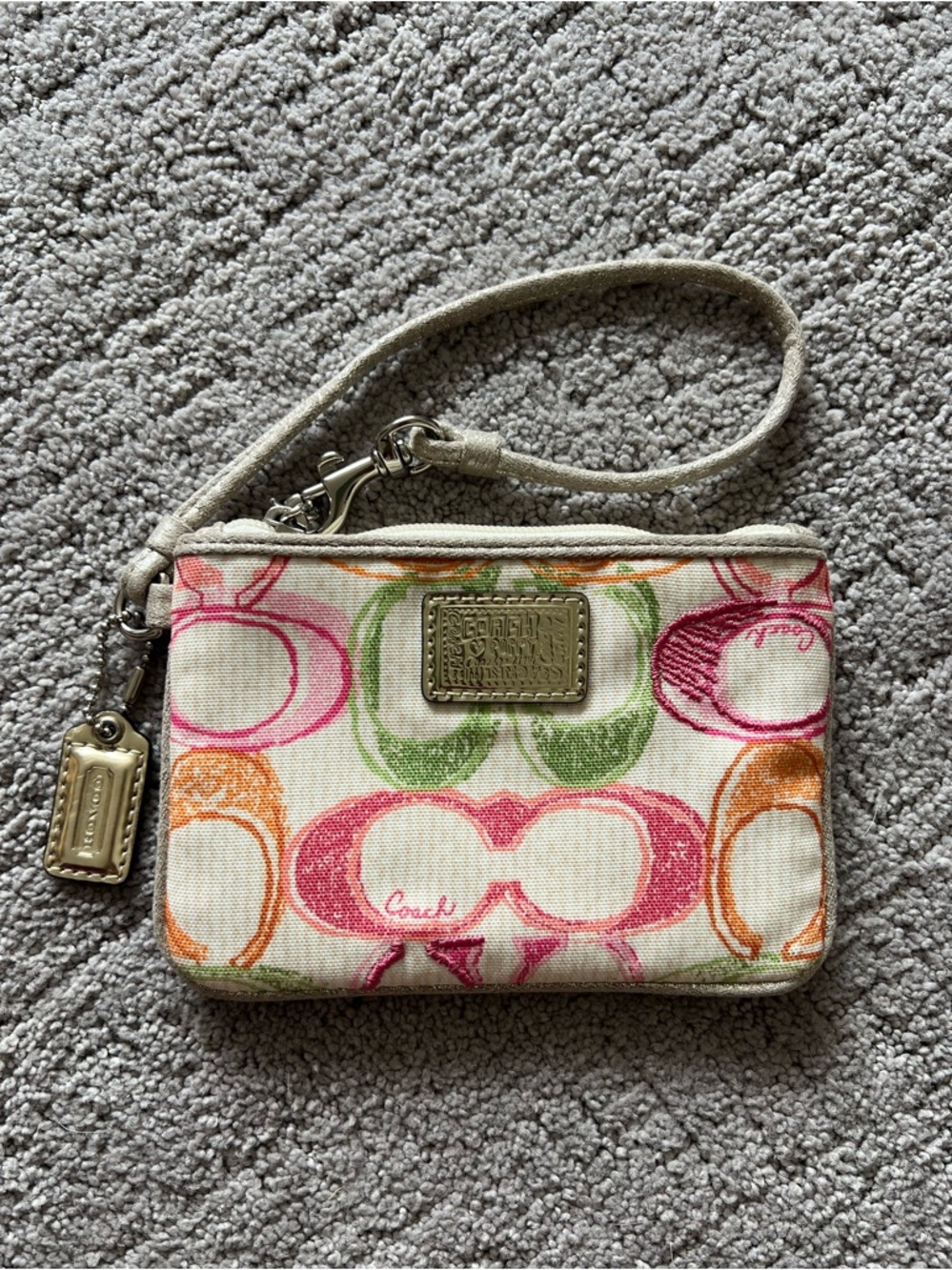 Coach Poppy Canvas Wristlet